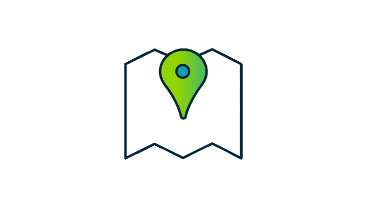 An Old Missouri Bank animation of a map with location marker